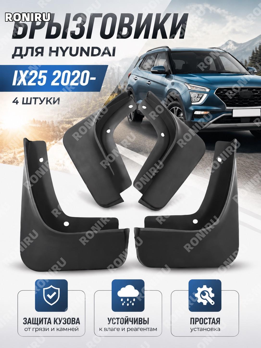 Брызговик для Hyundai IX25 2020- автомобильный пластиковый грязезащитный аксессуар для колес и защиты кузова авто