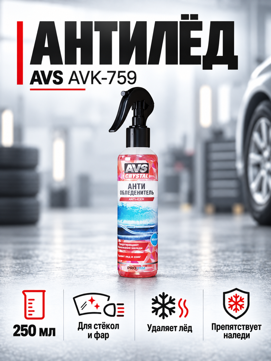 Антиобледенитель AVS AVK-759, 250 мл