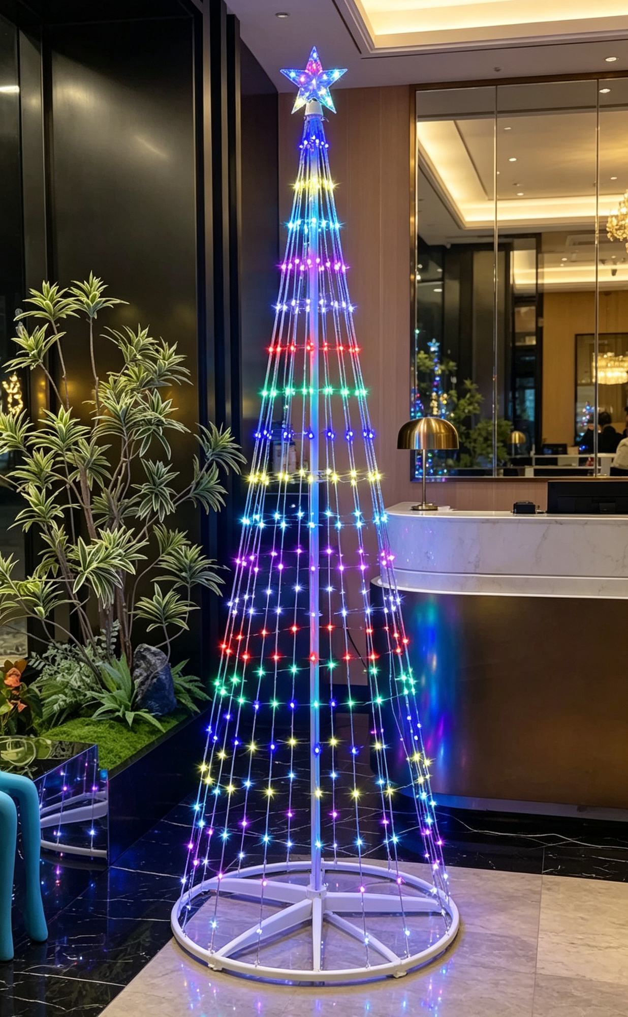 Фонарь symphony Christmas tree light, гирлянда из конусообразной елки, светильник для украшения пола с дистанционным управлением ledUSB Bluetooth APP, 150 см