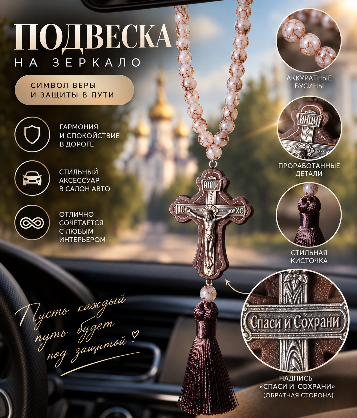 Подвеска в авто православный крест