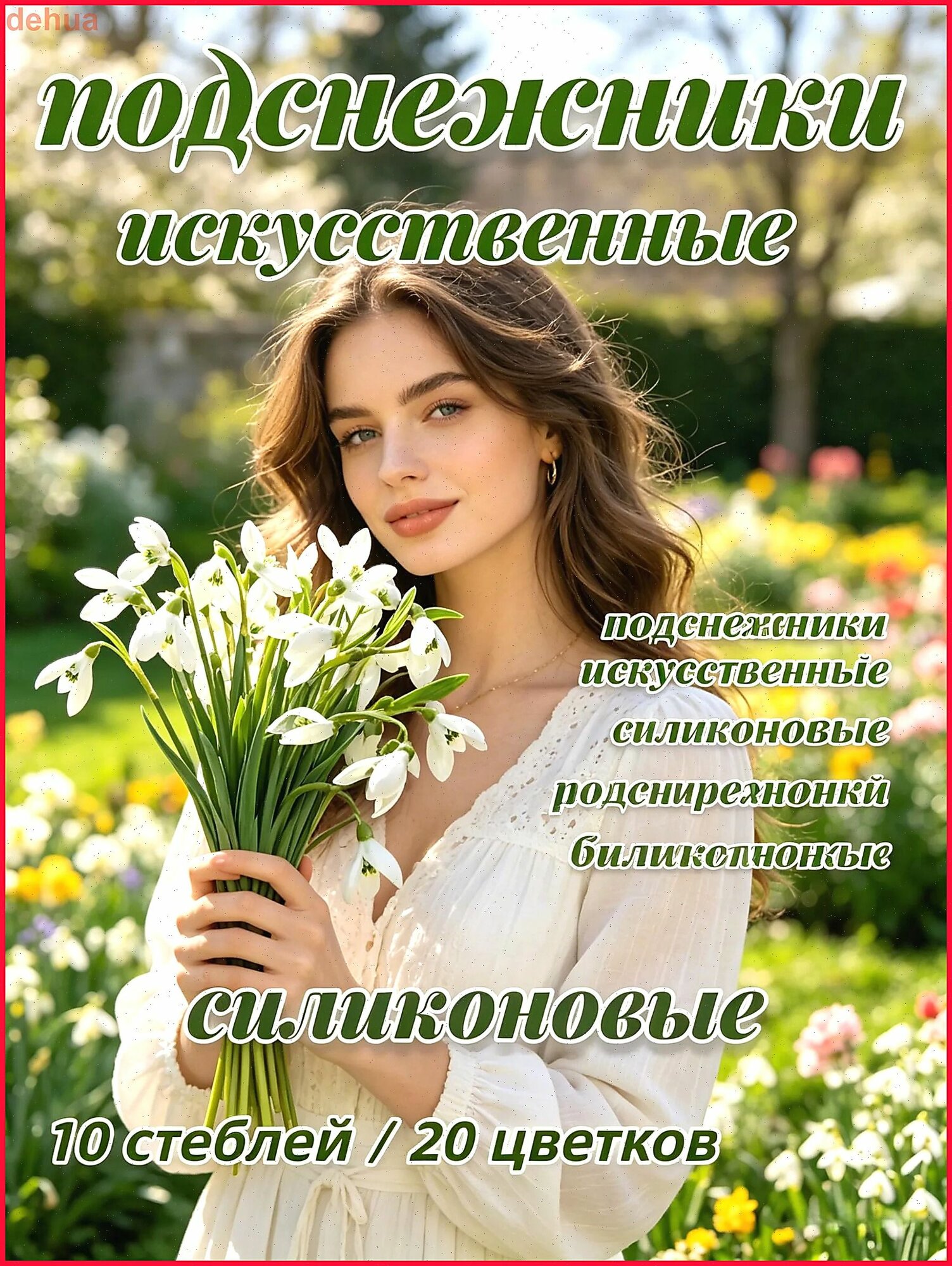 Искусственные цветы Подснежник 2 шт белый