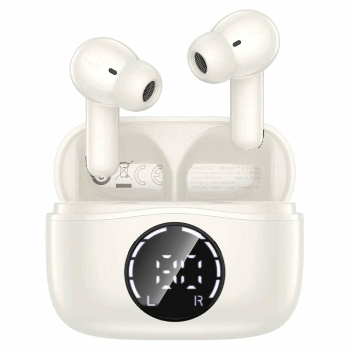 Bluetooth наушники вкладыши с микрофоном TWS Hoco EQ22 Cloudy White, беспроводная мобильная гарнитура, белые