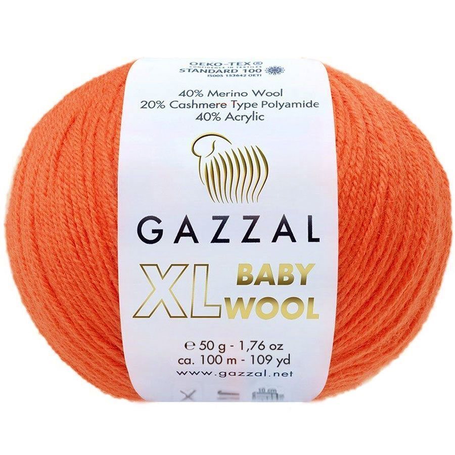 Пряжа Gazzal BABY WOOL XL 819 оранжевый (5 мотков)