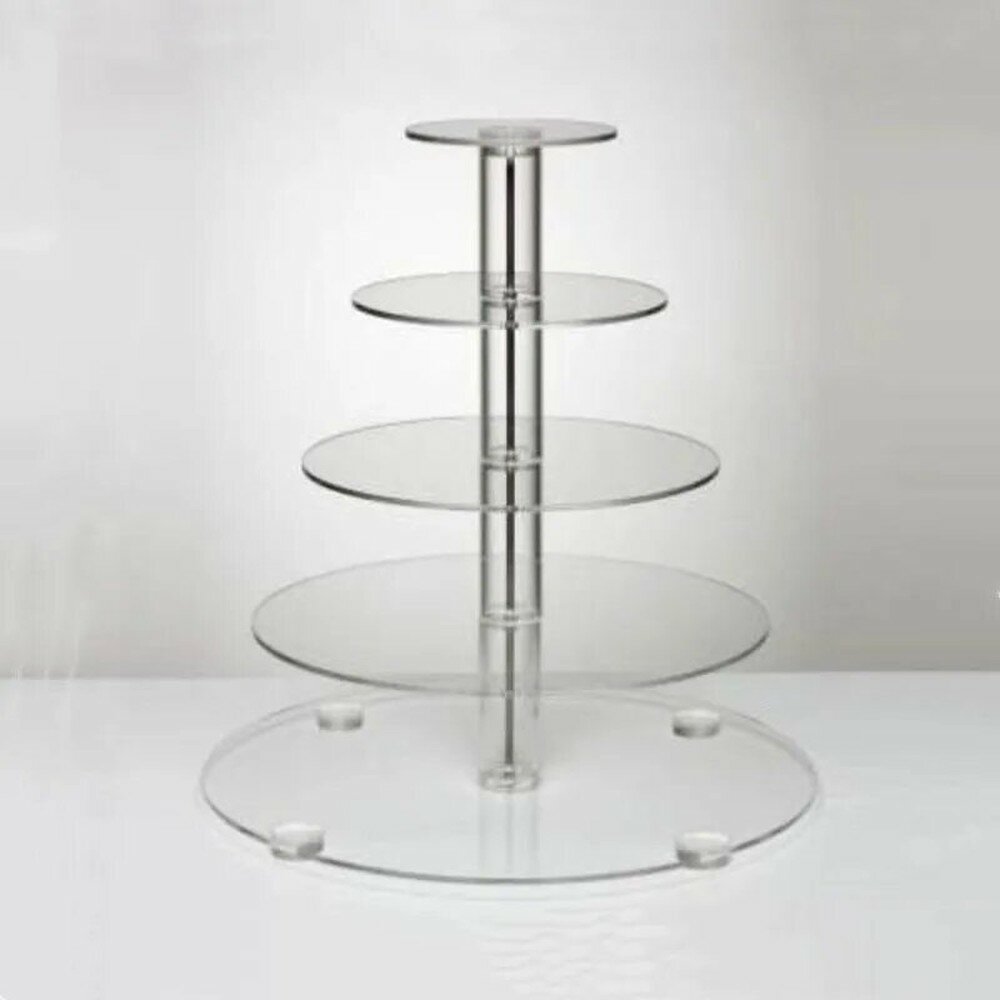 Акриловая подставка для торта 3/4/5 уровней прозрачная, 5 Tier