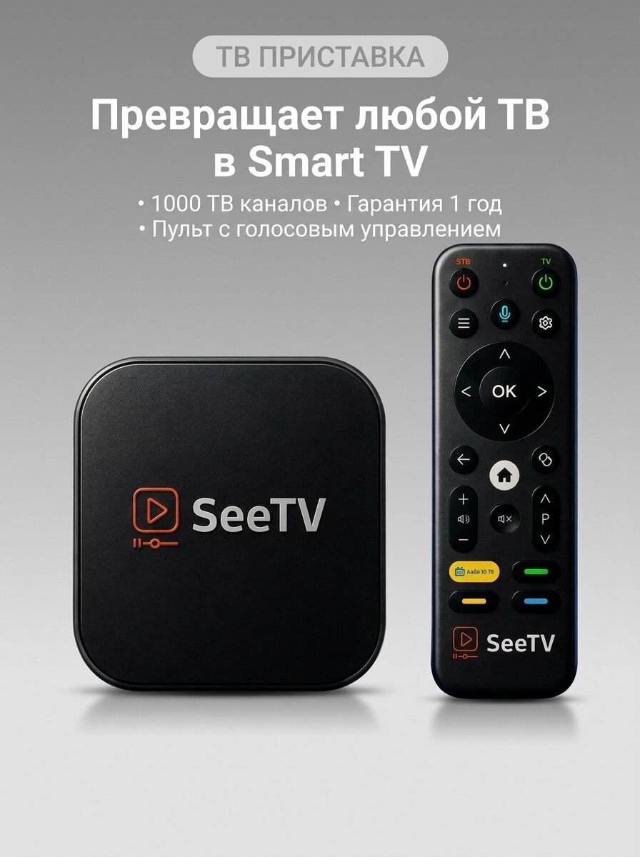 Смарт ТВ приставка для телевизора / андроид тв приставка WI - FI / медиаплеер 2Gb +16 Gb/ 4K/ Bluetooth