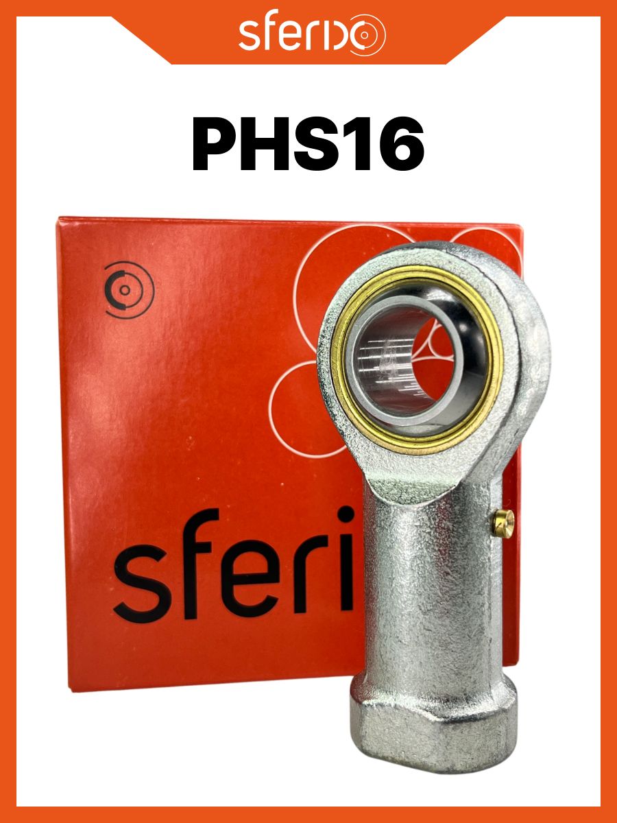 Шарнирный наконечник PHS16 (SIKAC16 M) SFERIX Правая резьба, для промышленного оборудования