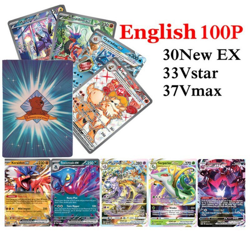 Карты Покемон EX, английская версия, флеш-карты, Vmax, суперэволюция, POKMEMON CARDS