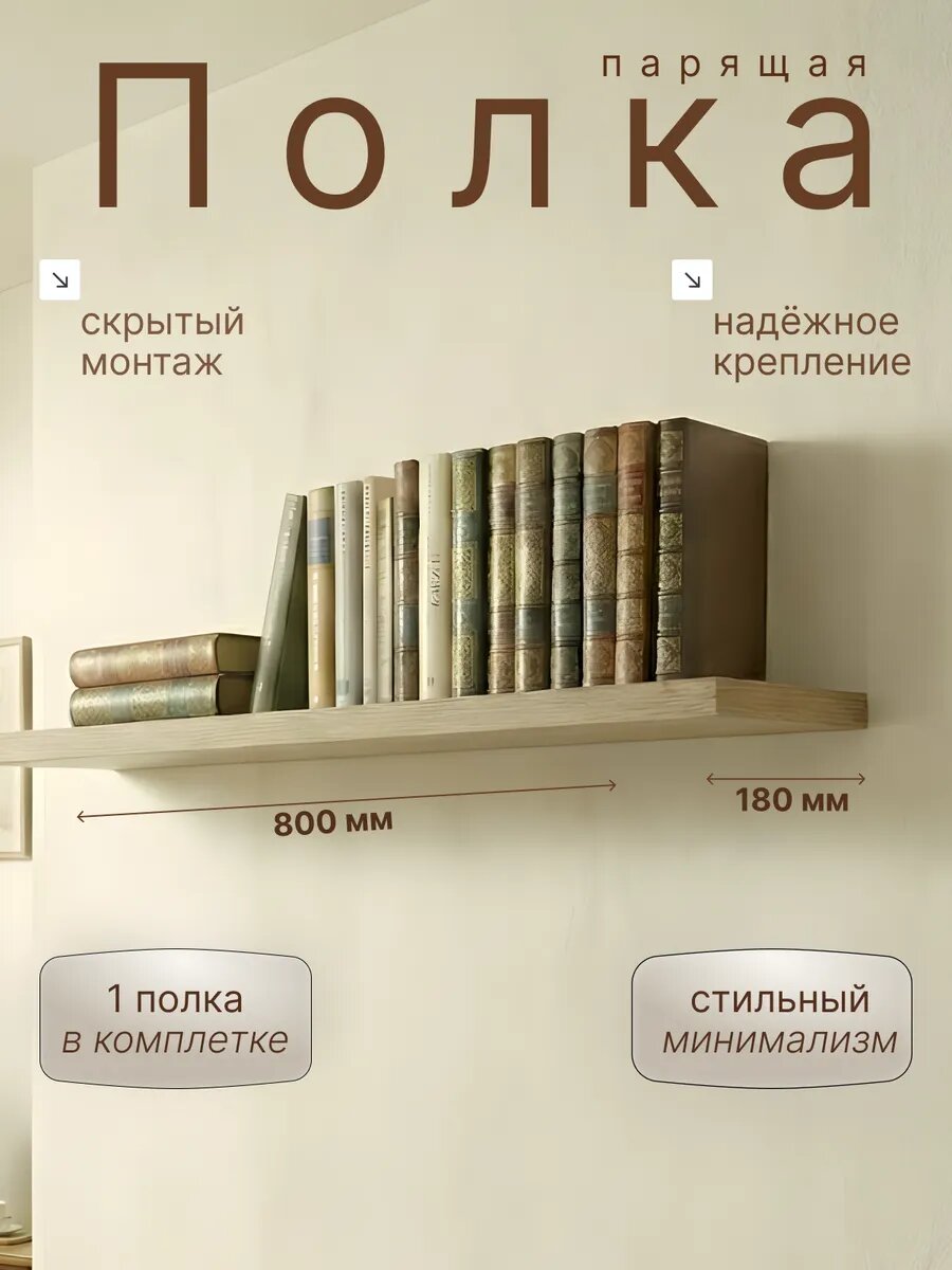 Полка настенная 1шт 800