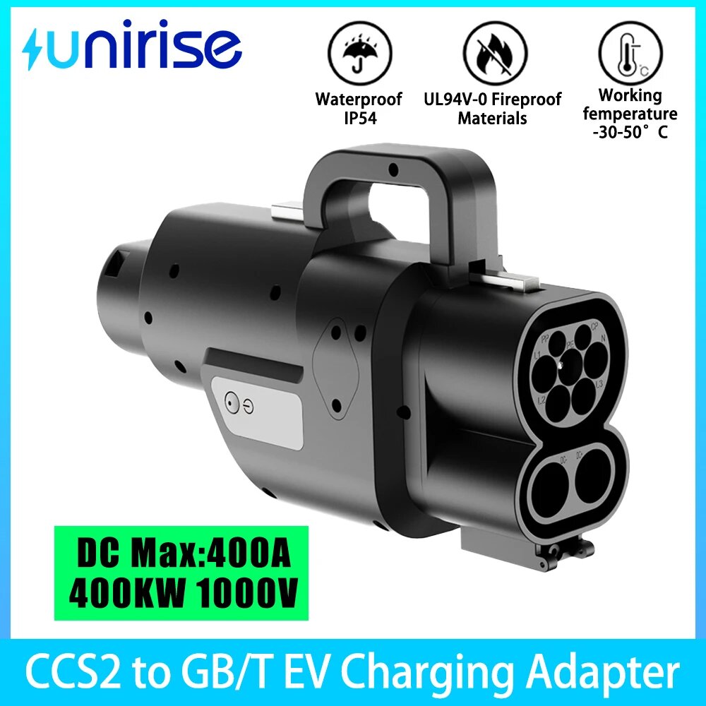 Адаптер Unirise CCS2 к GBT 400A 1000V DC Преобразователь быстрой зарядки CCS Combo2 Ev Зарядное устройство для GB/T EV Автомобильный разъем адаптера