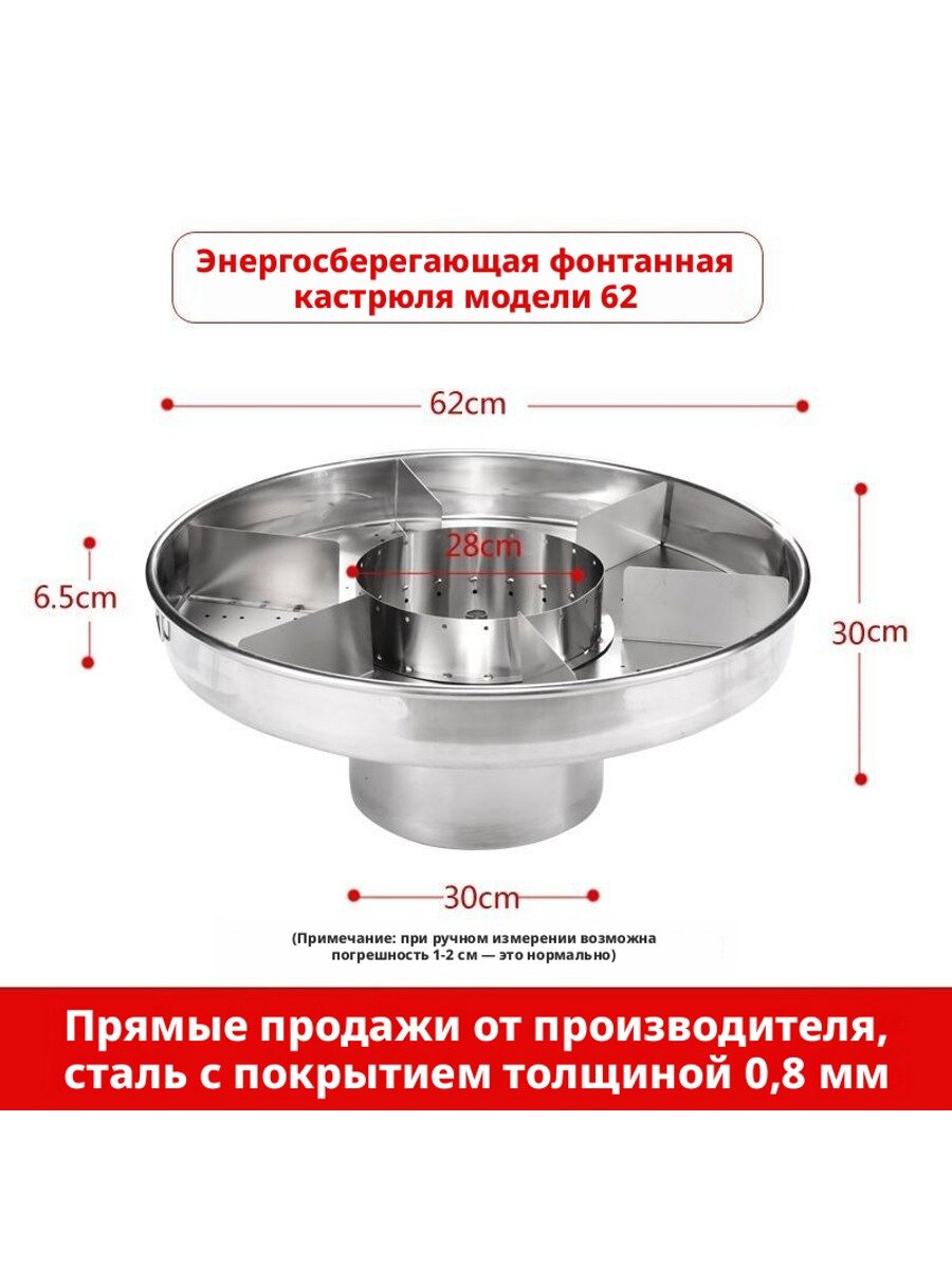 Электрокастрюля бытовая диаметром 62 см с центральной секцией для варки