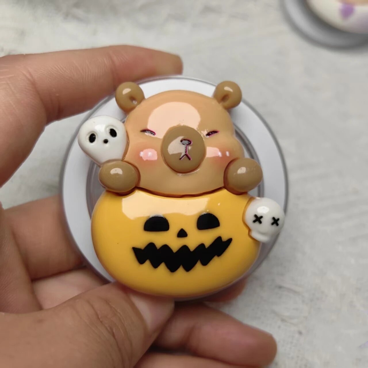 Универсальный Магнитный Держатель Smart Tok С 3D-дизайном «Тыква» И «Капибара», Magnetic Pumpkin