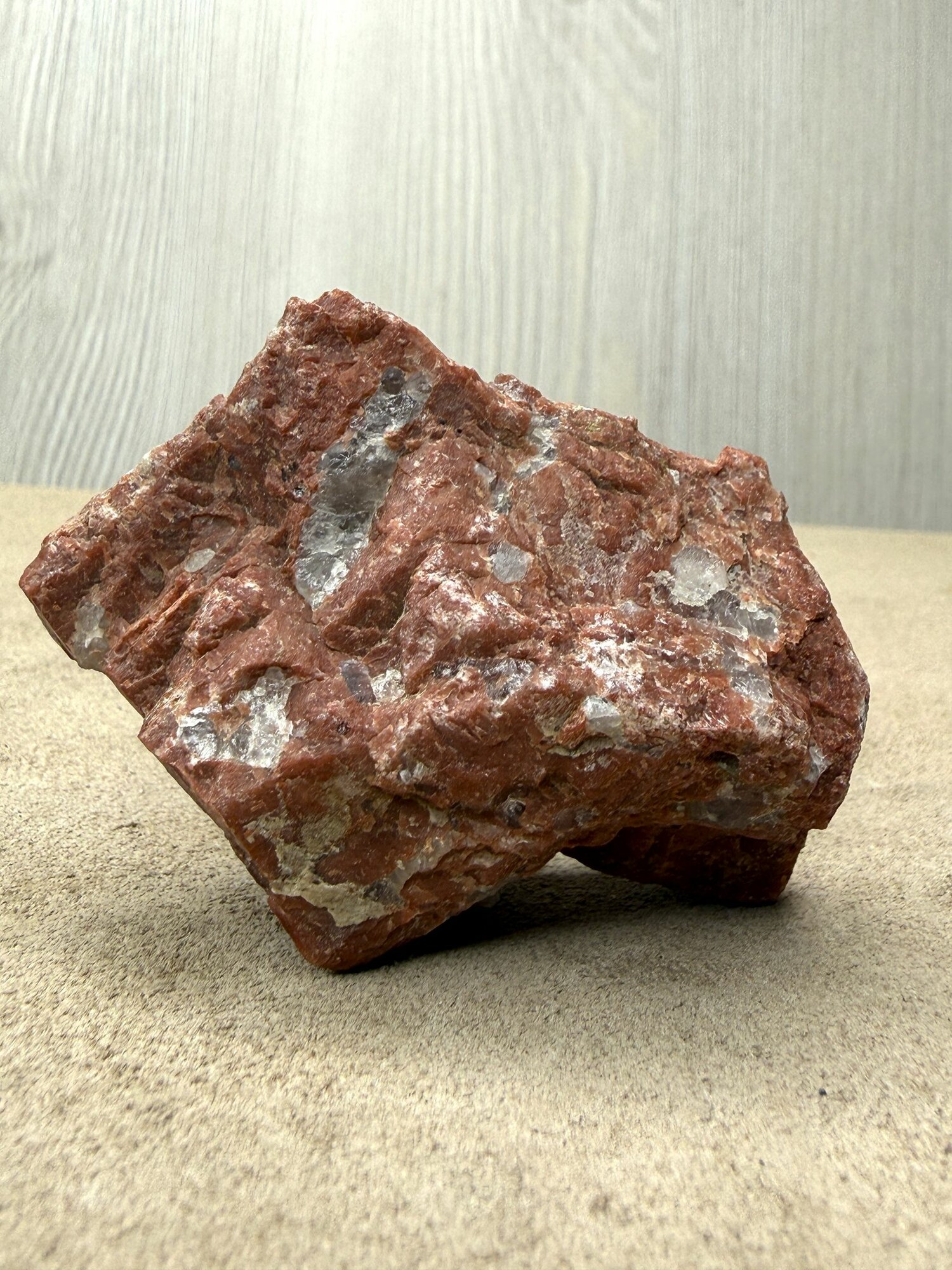 Пегматит, красный микроклин и кварц, натуральный камень для коллекции, 78г