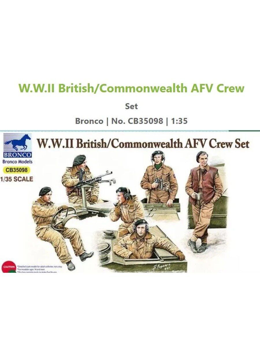 Bronco CB35098 1/35 Вторая мировая война Британский/Содружество AFV Crew Set