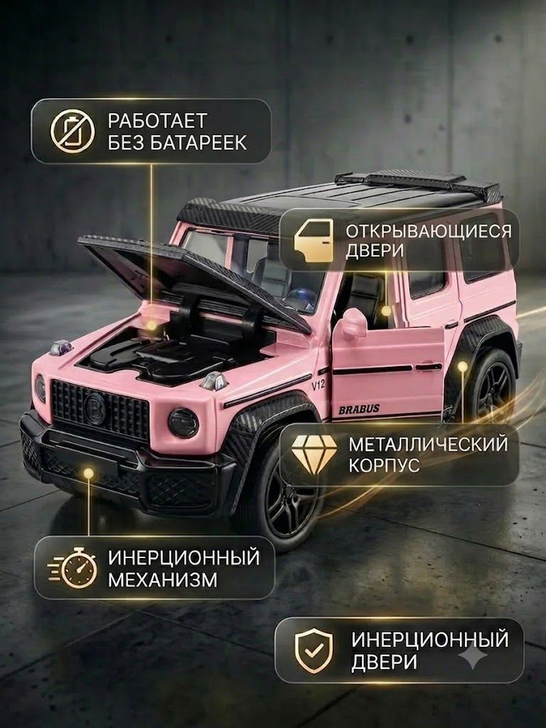 Модель игрушечного Mercedes без батареек, с открывающимися дверями и гладкой поверхностью, с функцией ползания
