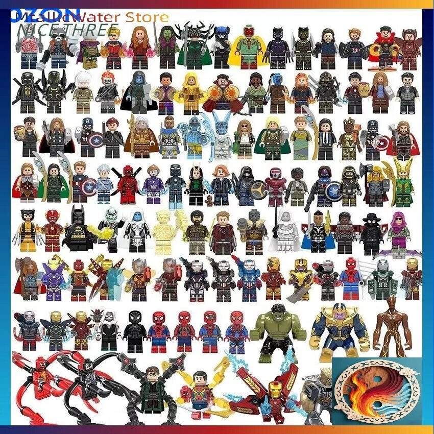 Фигурки Marvel, Супергерои, набор случайных фигурок из 40 деталей