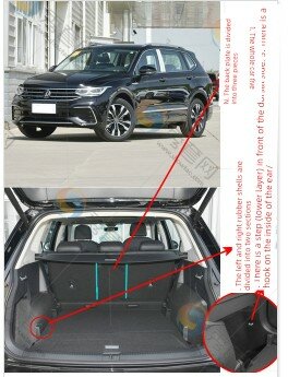 Линер багажника Volkswagen Tiguan L для моделей 2017-2024, пятикарточная полная конструкция, тройная задняя панель,