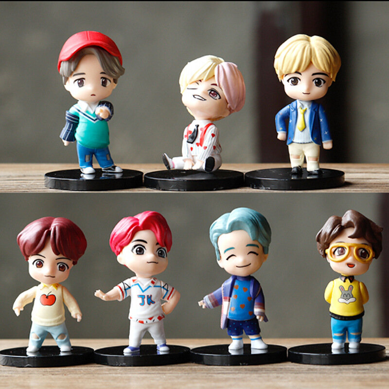 Фигурка BTS Bangtan Boys, аниме брелок, игрушка, кукла, украшение для торта, коллекция, серия 1