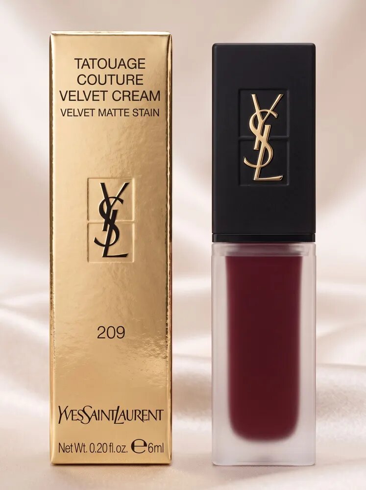 YSL 209 Anti-Social Prune Tatouage Couture Velvet Matte Cream Жидкая помада