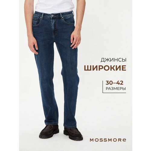 фото Джинсы широкие mossmore, размер 46-48, blue/black