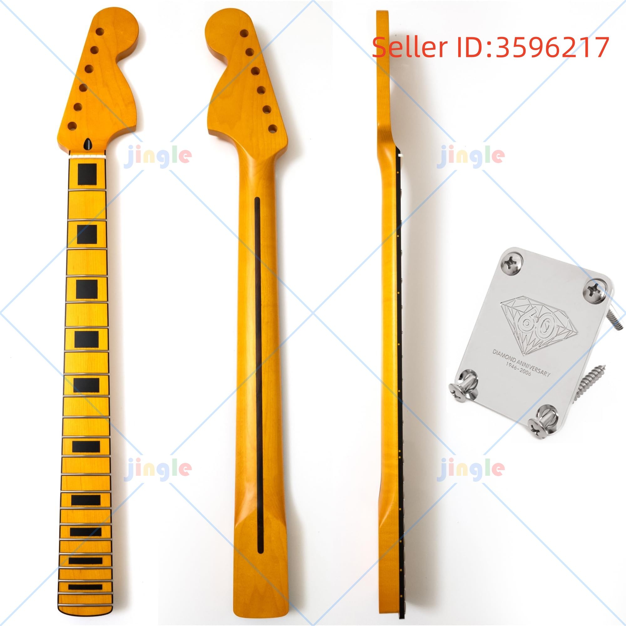 Гриф для электрогитары Stratocaster 25,5 дюймов, 22 лада, радиус 9,5 дюймов, костяная гайка