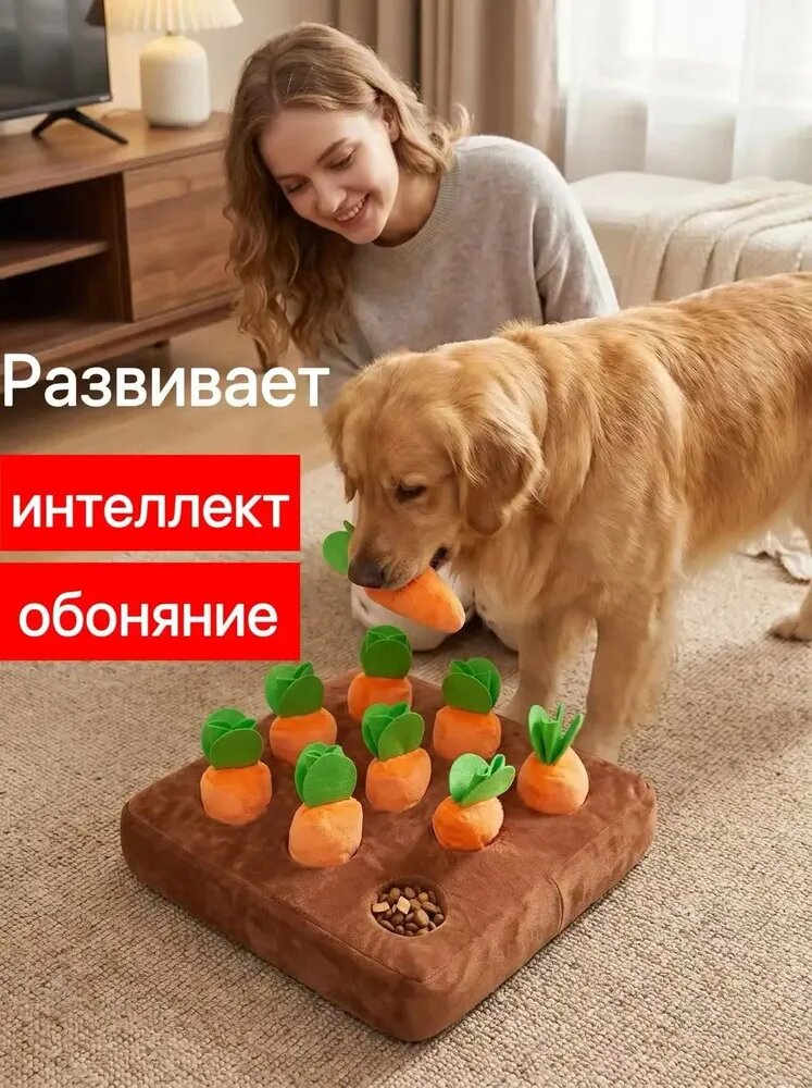 Интеллектуальная игрушка Морковная грядка (9 морковок)