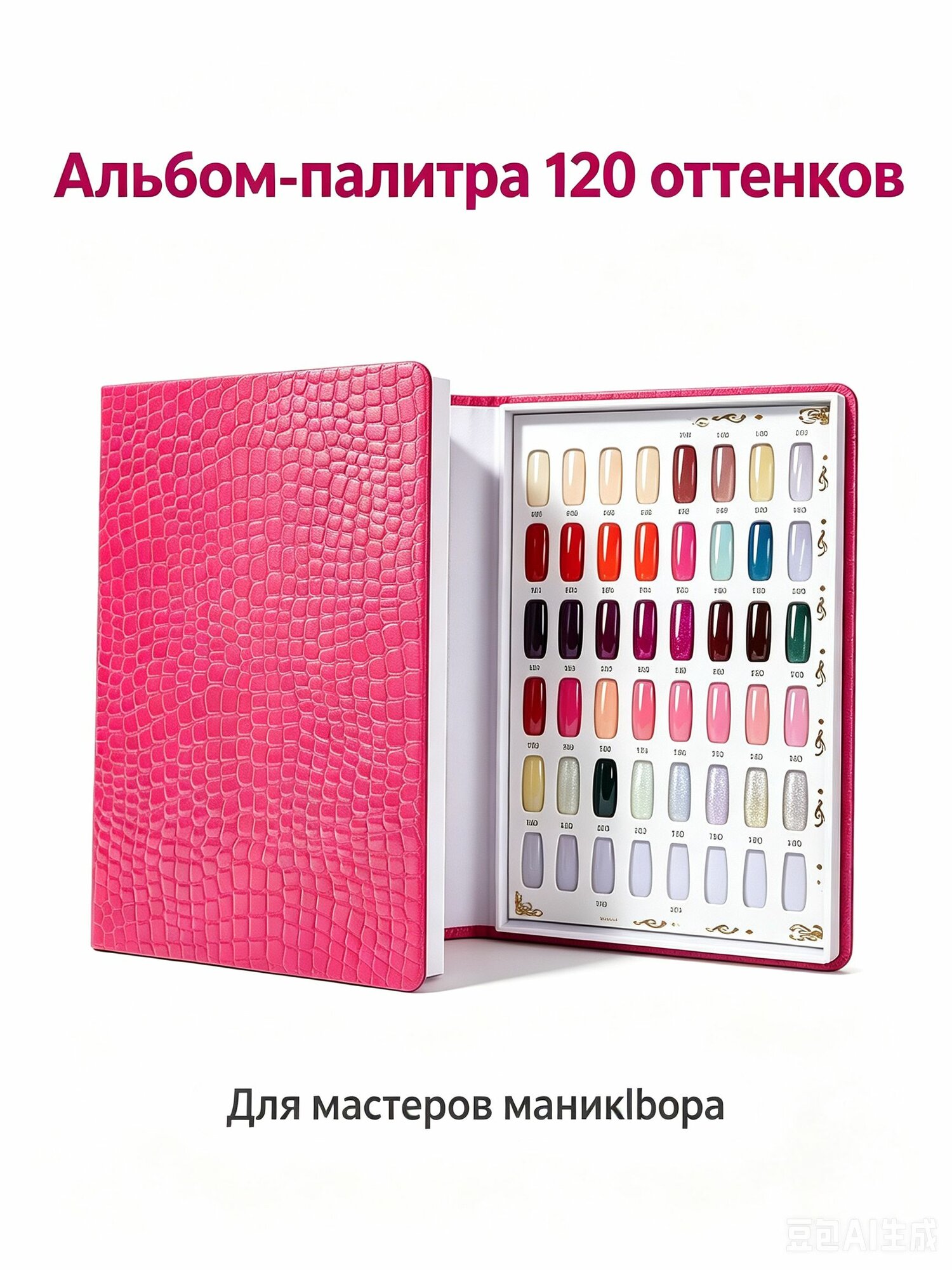 Палитра для гель-лаков книга на 120 типс в комплекте/ типсы для дизайна ногтей-Луанлуо