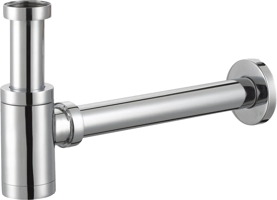 Сифон для раковины BelBagno BB-SMT2-01 телескопический, бутылочный, хромированный, металлический, с гидрозатвором