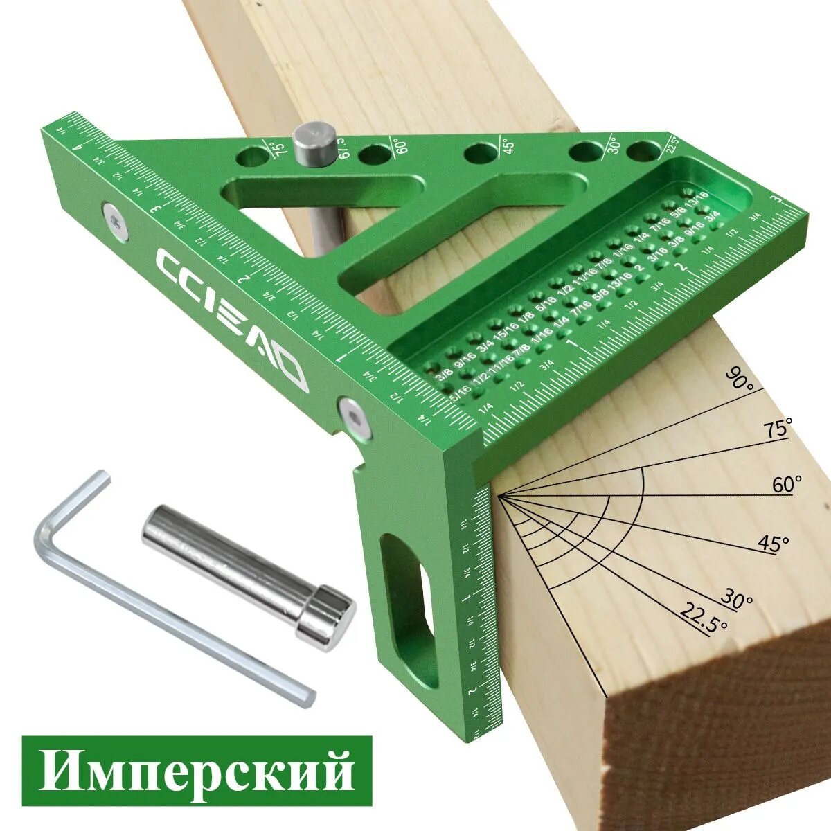 FNICEL Линейка, угольник строительный 112мм х 78мм, Алюминий