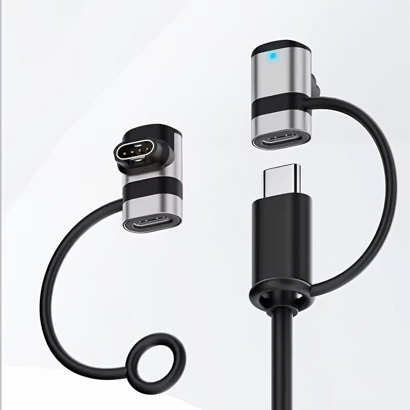 Адаптер для быстрой зарядки с разъемом USB Type-C, угловой, серебристый