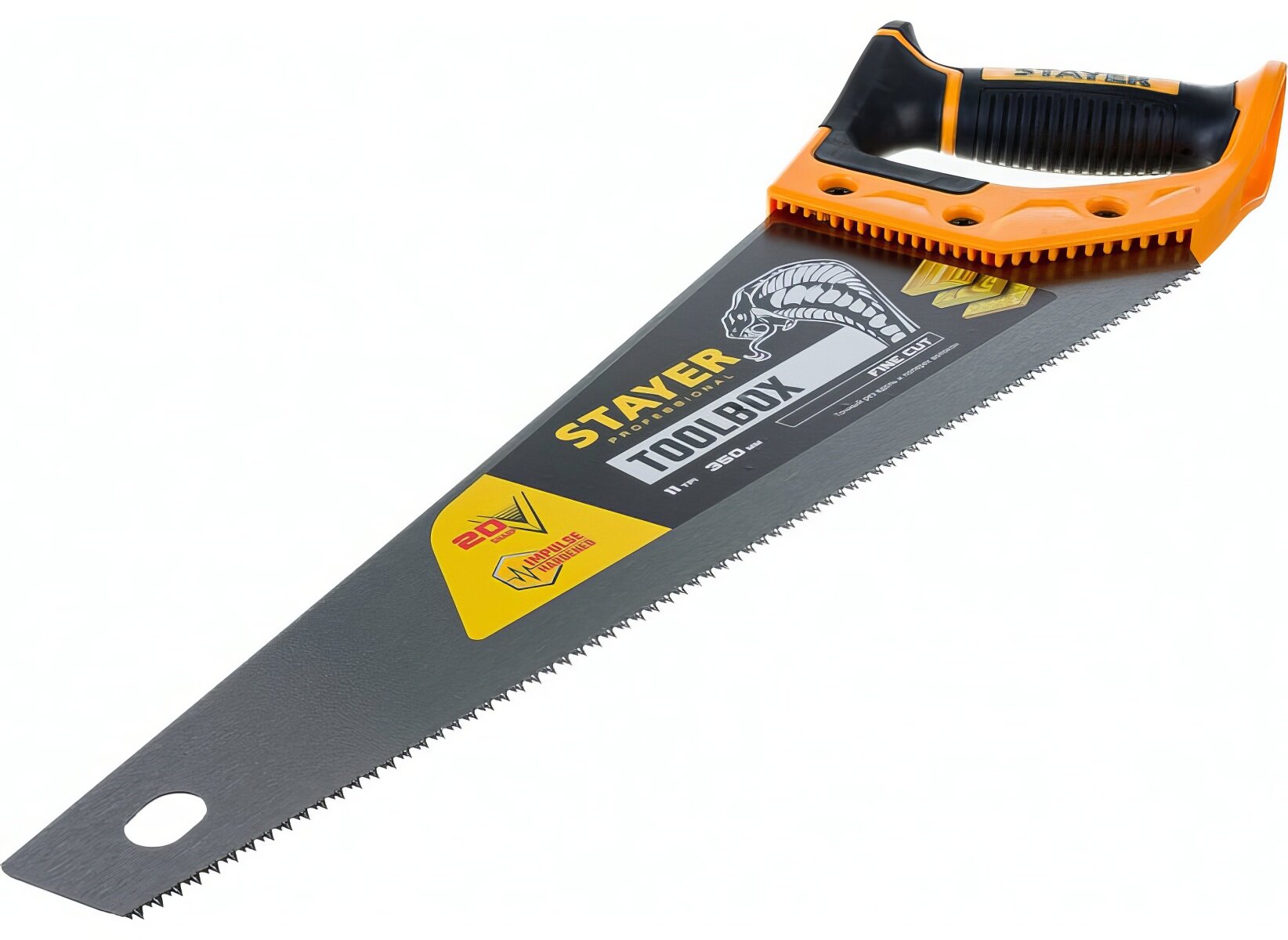 Ножовка многоцелевая пила Stayer Cobra TOOLBOX' 350 мм, 11 TPI, мелкий прямой закаленный зуб, точный рез, 2-15091-45_z01