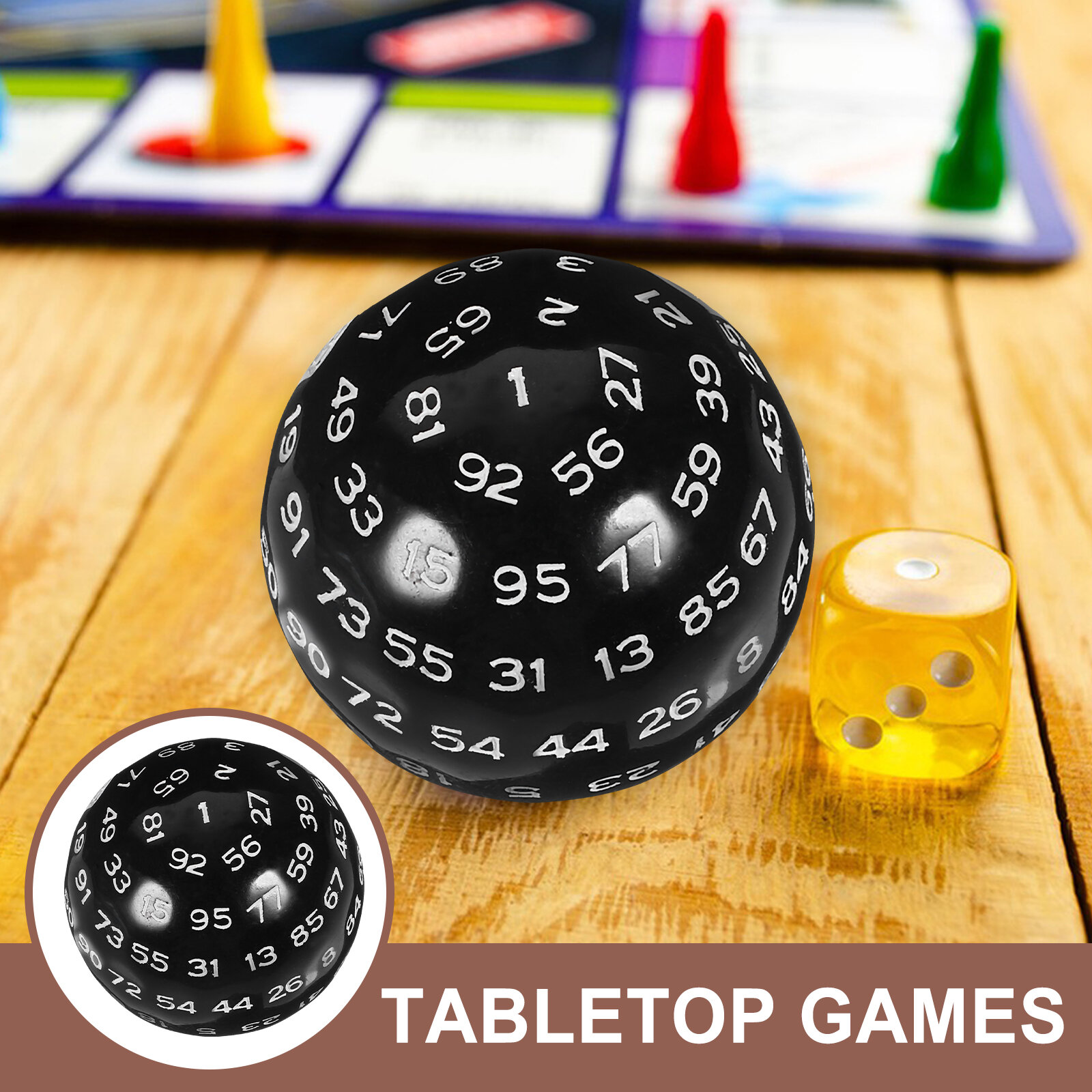 Кубик Игровой Акриловый 100 Граней Сферический Для Настольных Игр 5.00X5.00X5.00CM
