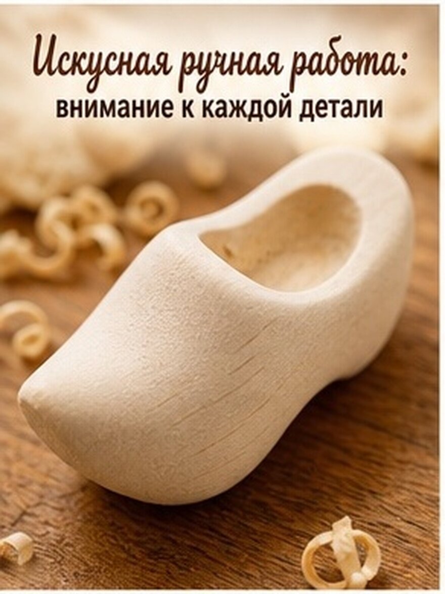 Деревянные Ботинки Для Домика Куклы Натуральная Окраска 2 Пары 3.00Cm