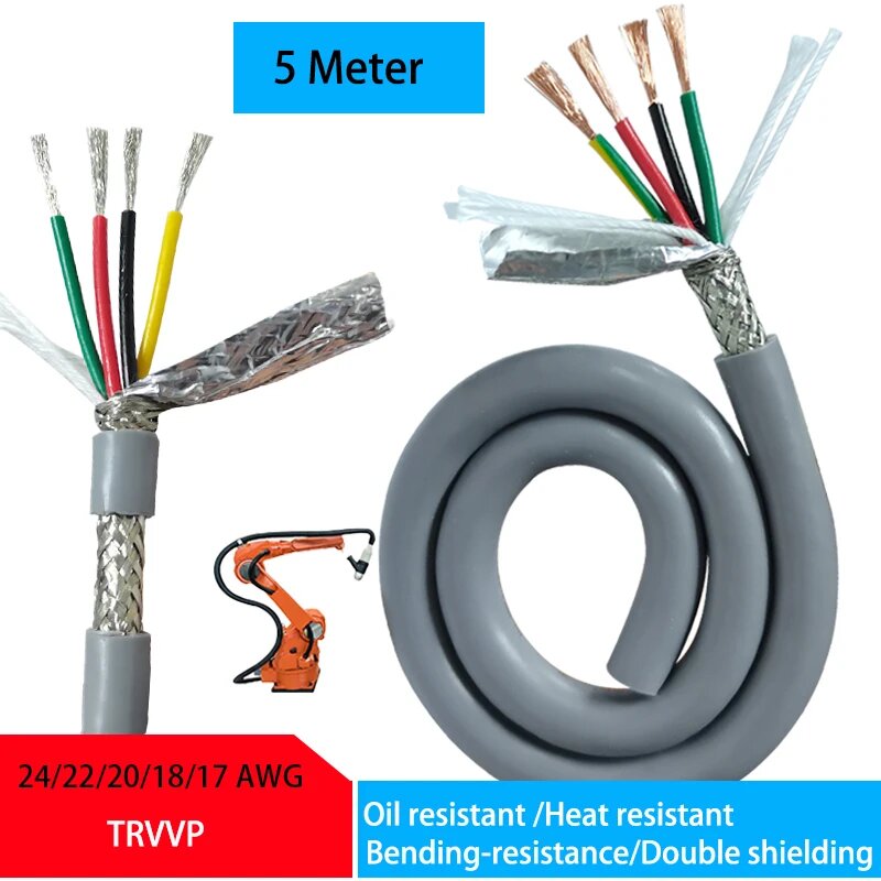 Медный провод 4-ядерный серый 24 AWG 5M