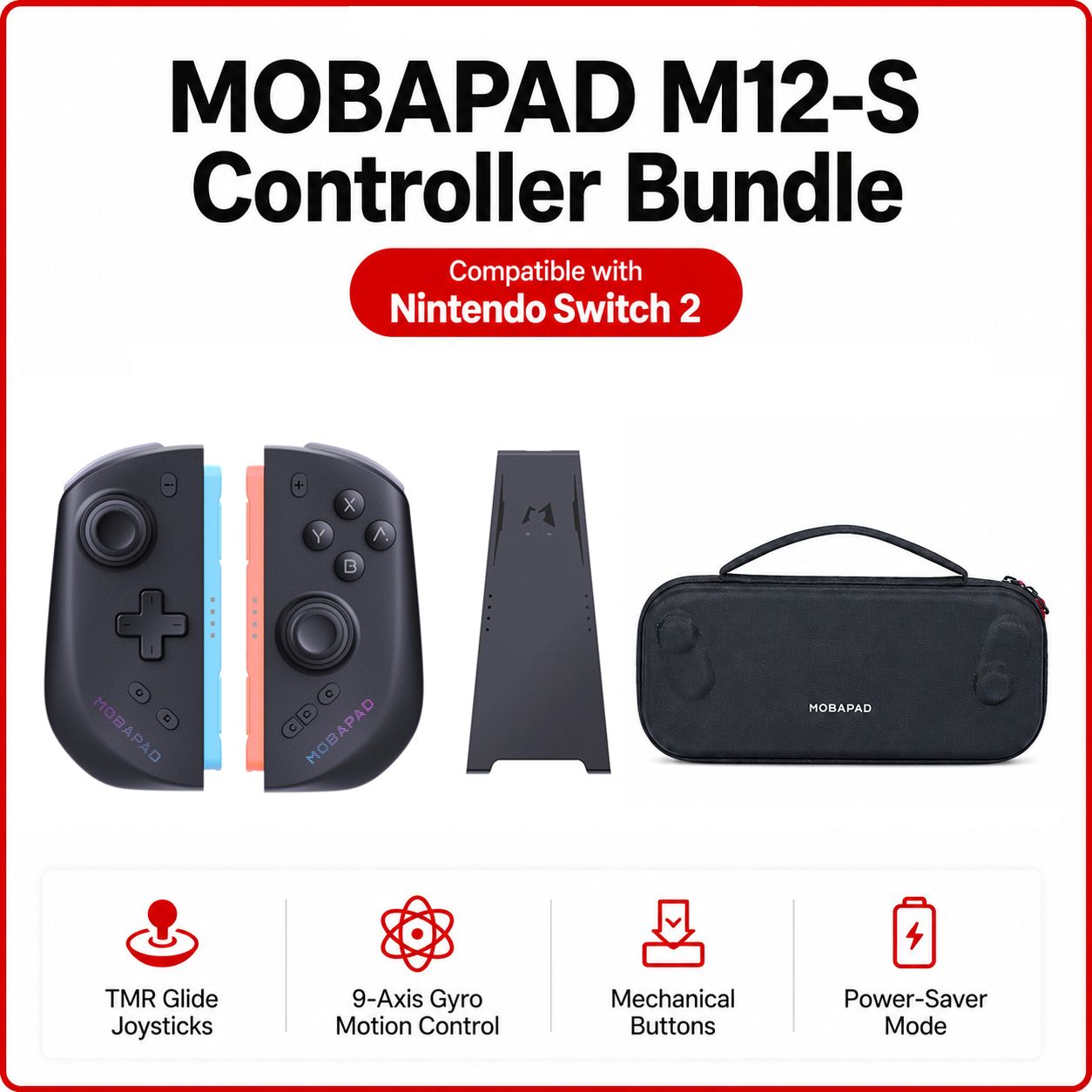 MOBAPAD M12-S Контроллер для Nintendo Switch 2 с джойстиками TMR, механическими кнопками, джойстиком HD Rumble для консоли Switch 2