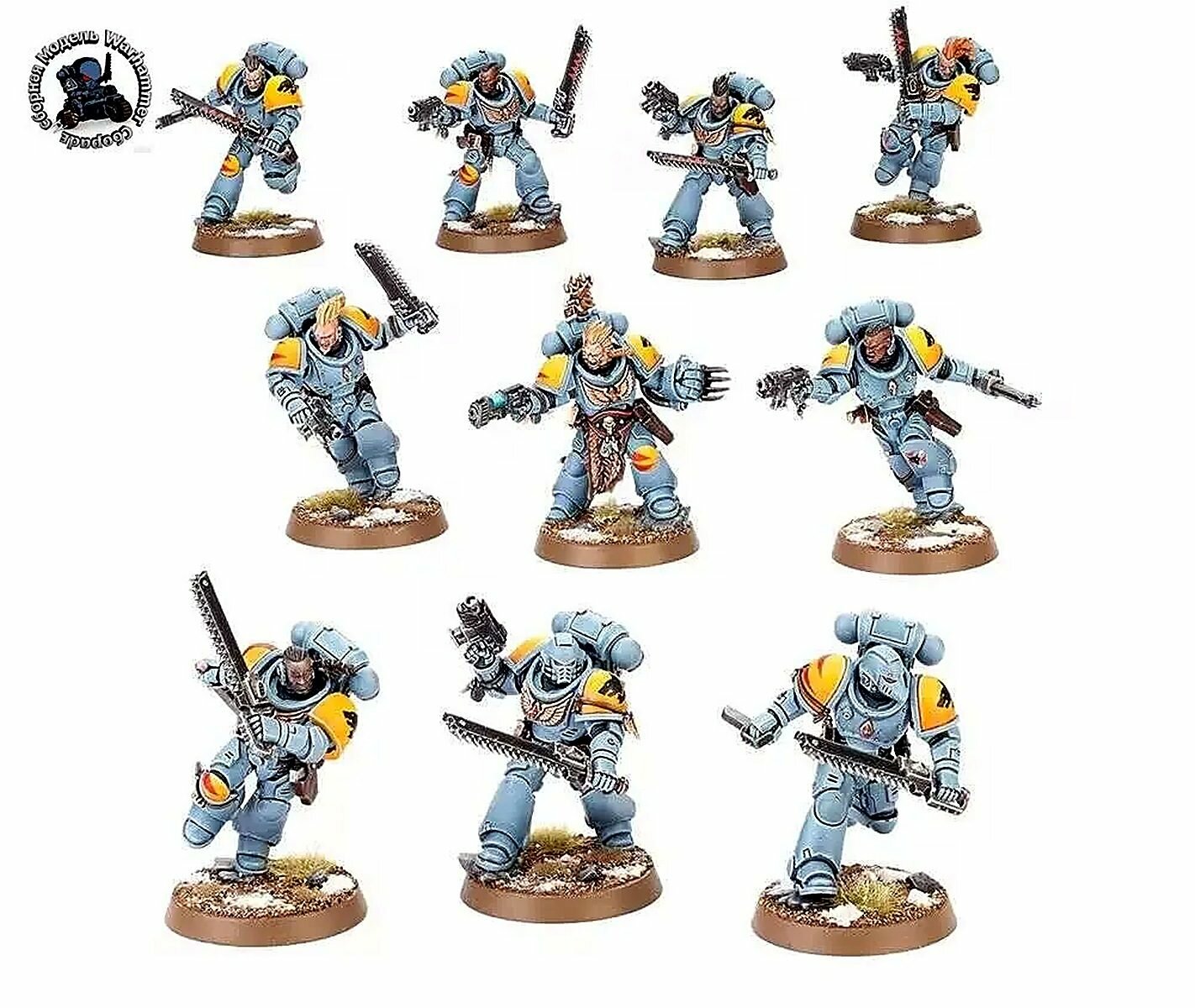 Кровавые Когти Космических Волков (10 миниатюр, Смола, Литье) / Space Wolves Blood Claws (10 Miniatures, Resin, Cast)