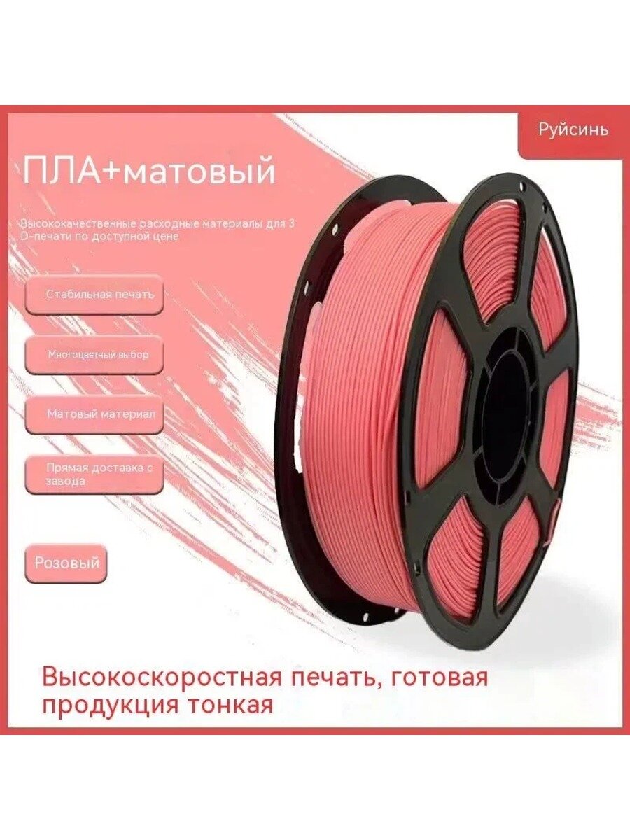 Пластик для 3д принтера PLA однотонный, 1 кг, 1,75 мм, Тип Полимерная пленка для 3D-печати