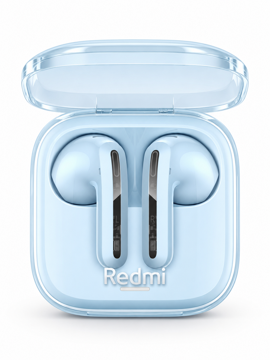 Беспроводные TWS-наушники Xiaomi Redmi Buds 6 Active, Bluetooth 5.4, шумоподавление для звонков, до 30 ч, голубые