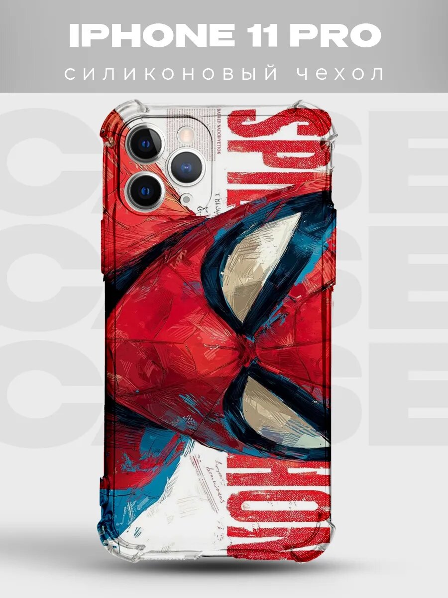 Чехол на iPhone 11 Pro Человек-паук марвел spiderman комикс