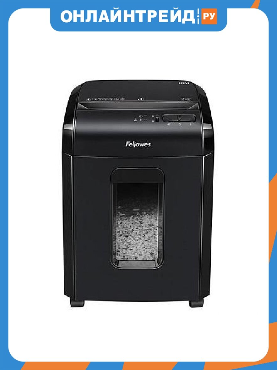 Шредер Fellowes Powershred 10M, DIN P-5, 2х15мм, 10лст, 19лтр, Safety Lock