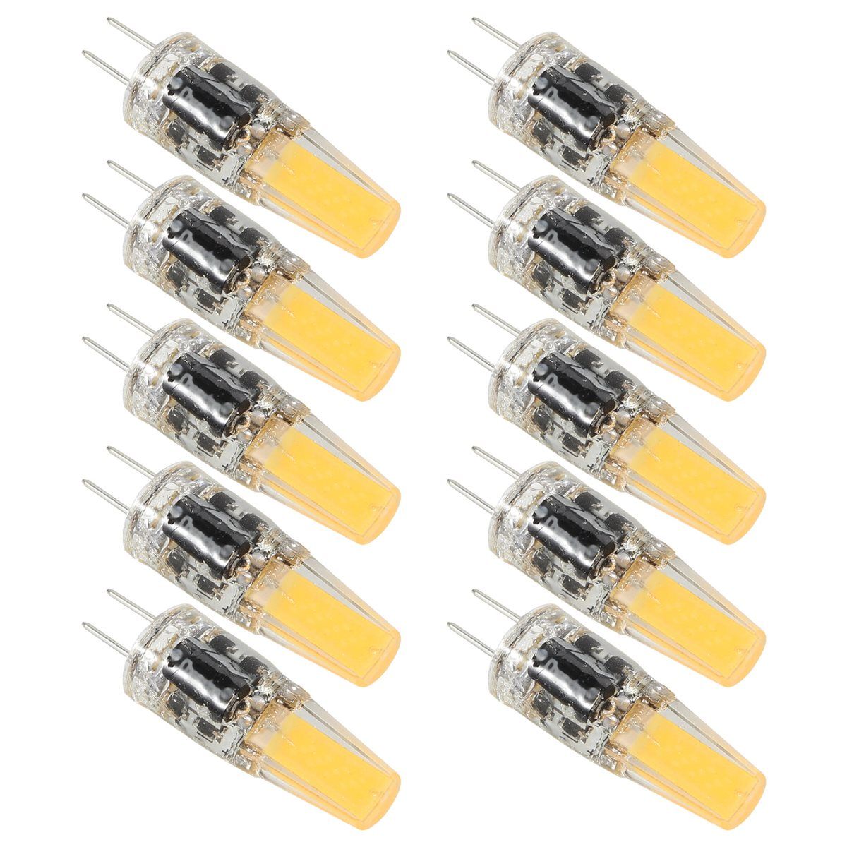 Набор 10 шт. мини-ламп G4 LED COB 3 Вт, свеча для люстр и спотов, замена 30 40 Вт галогенов, AC/DC 12V, тёплый белый
