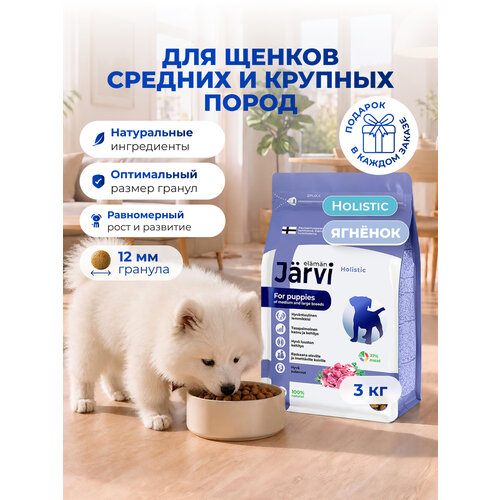 фото Сухой корм jarvi полнорационный для щенков средних и крупных пород с ягненком, 3 кг