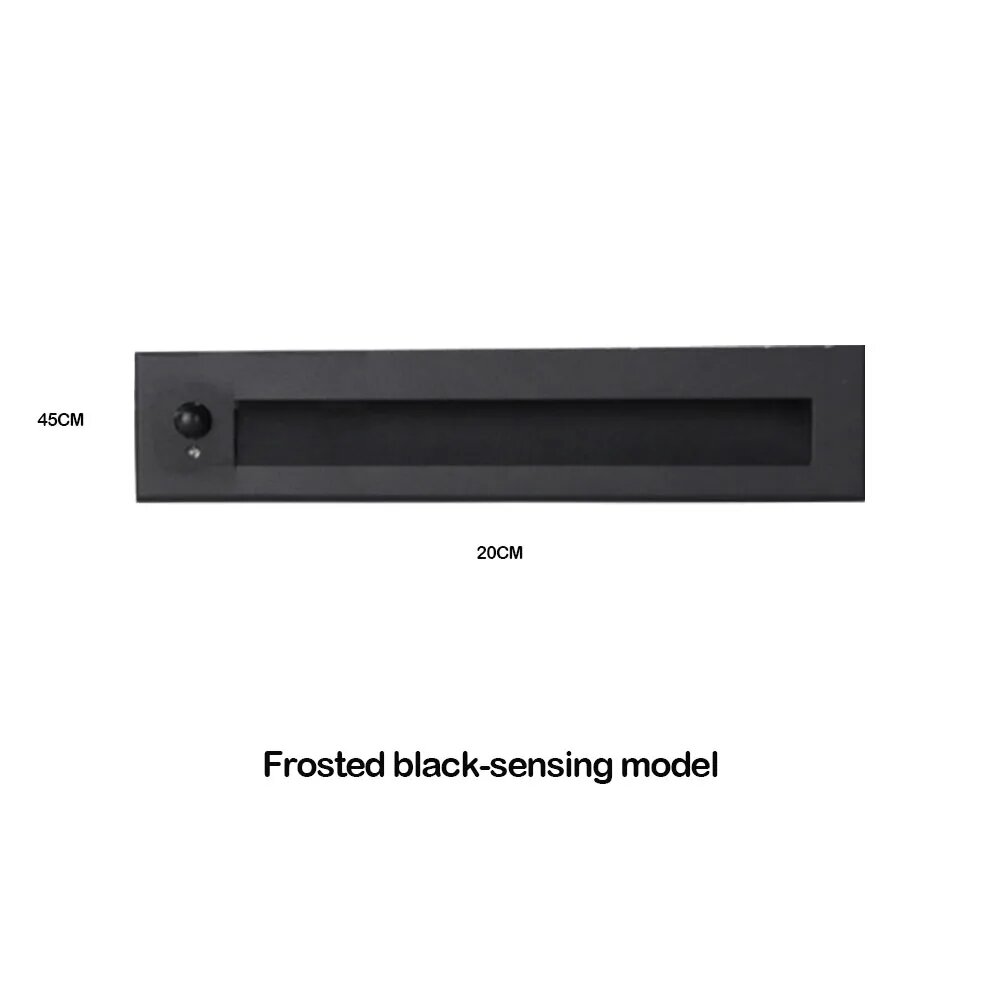 Настенная LED лампа XINLAT, черная, IP65, 12Вт Черный, Black Sensor, Warm light