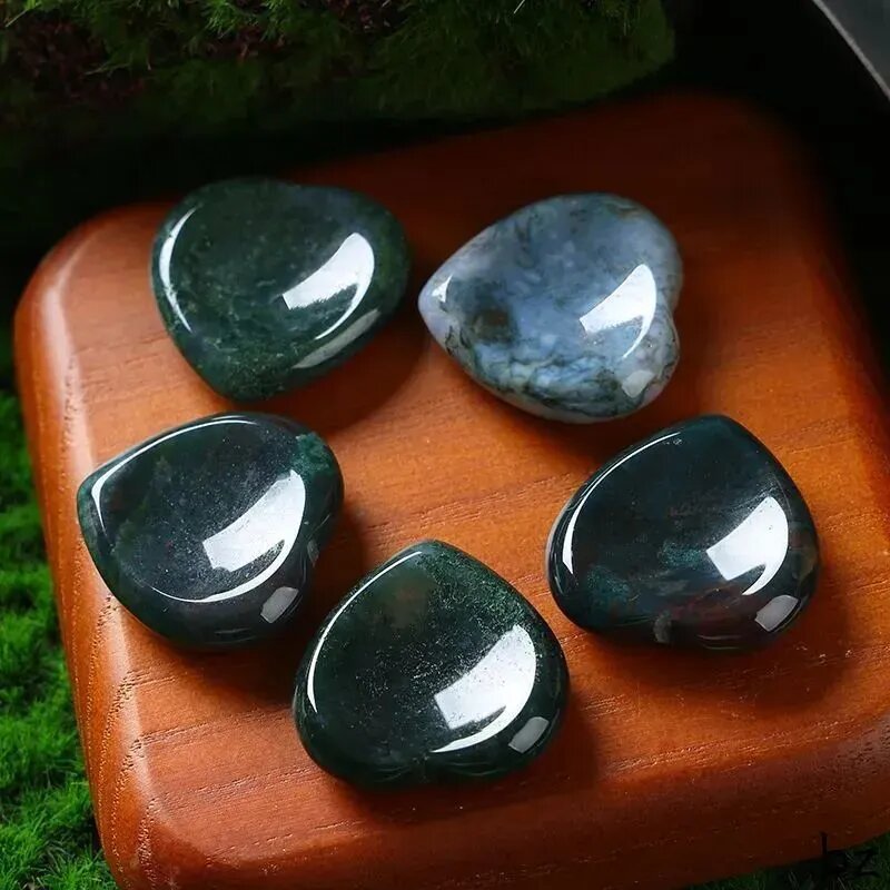 Тревожный камень (Worry Stone) антистресс, 2 штуки, серый металлик, оливковый