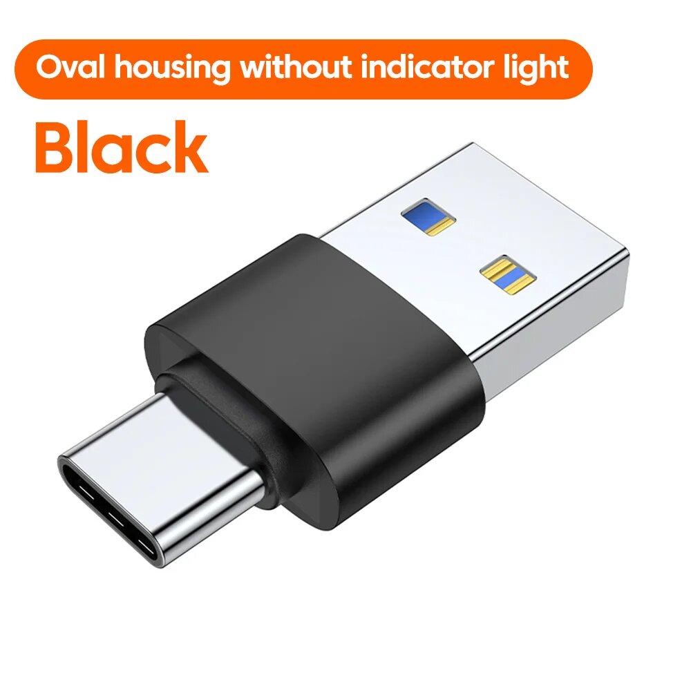 Адаптер USB 3.0 на Type-C (штекер), быстрая зарядка, передача данных, для iPhone Round no light BL