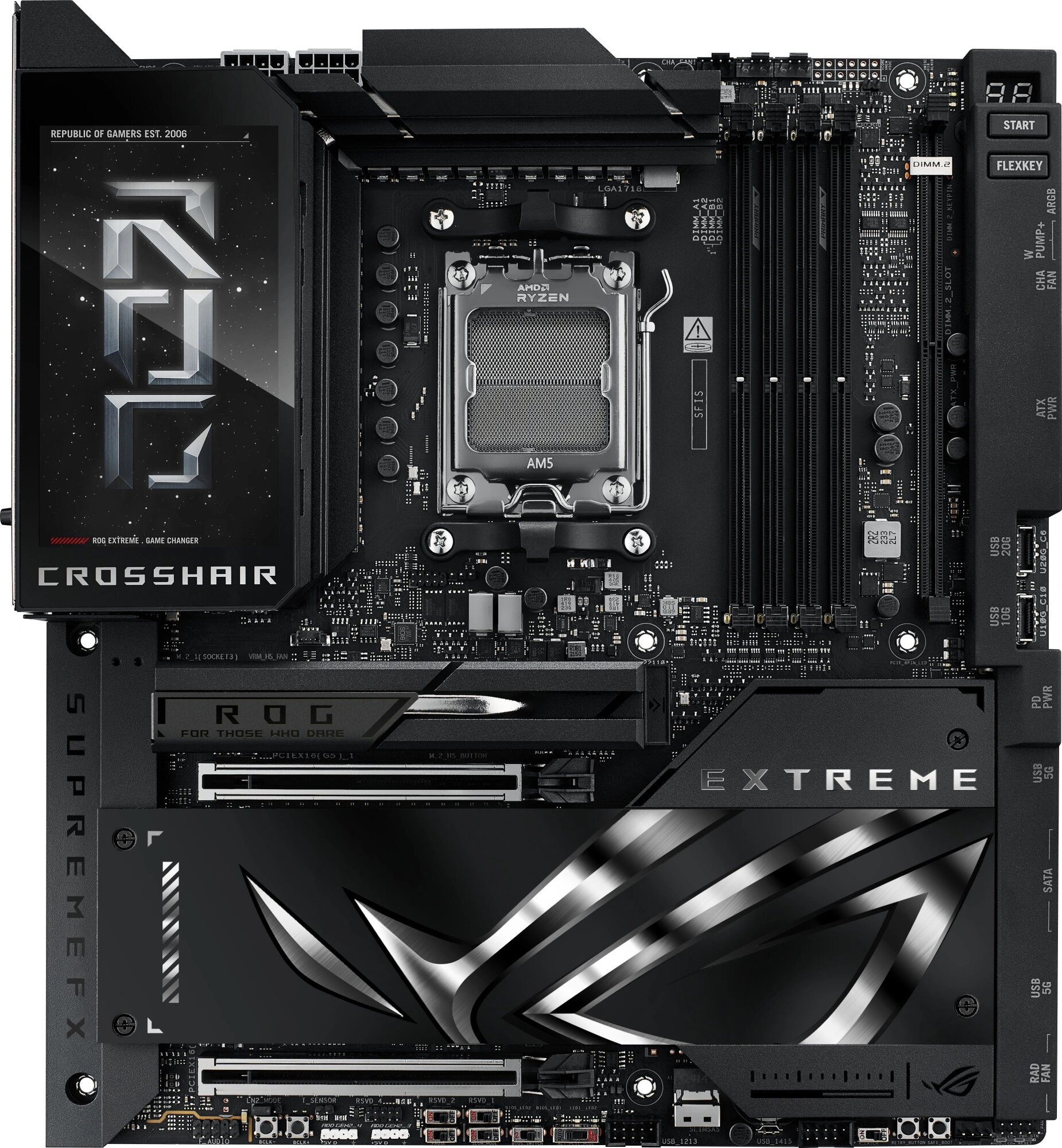 Материнская плата Asus ROG CROSSHAIR X870E EXTREME Socket AM5 AMD X870E 4xDDR5 ATX AC`97 8ch(7.1) 1 x 10Gigabit + 1 x 5Gigabit RAID+HDMI