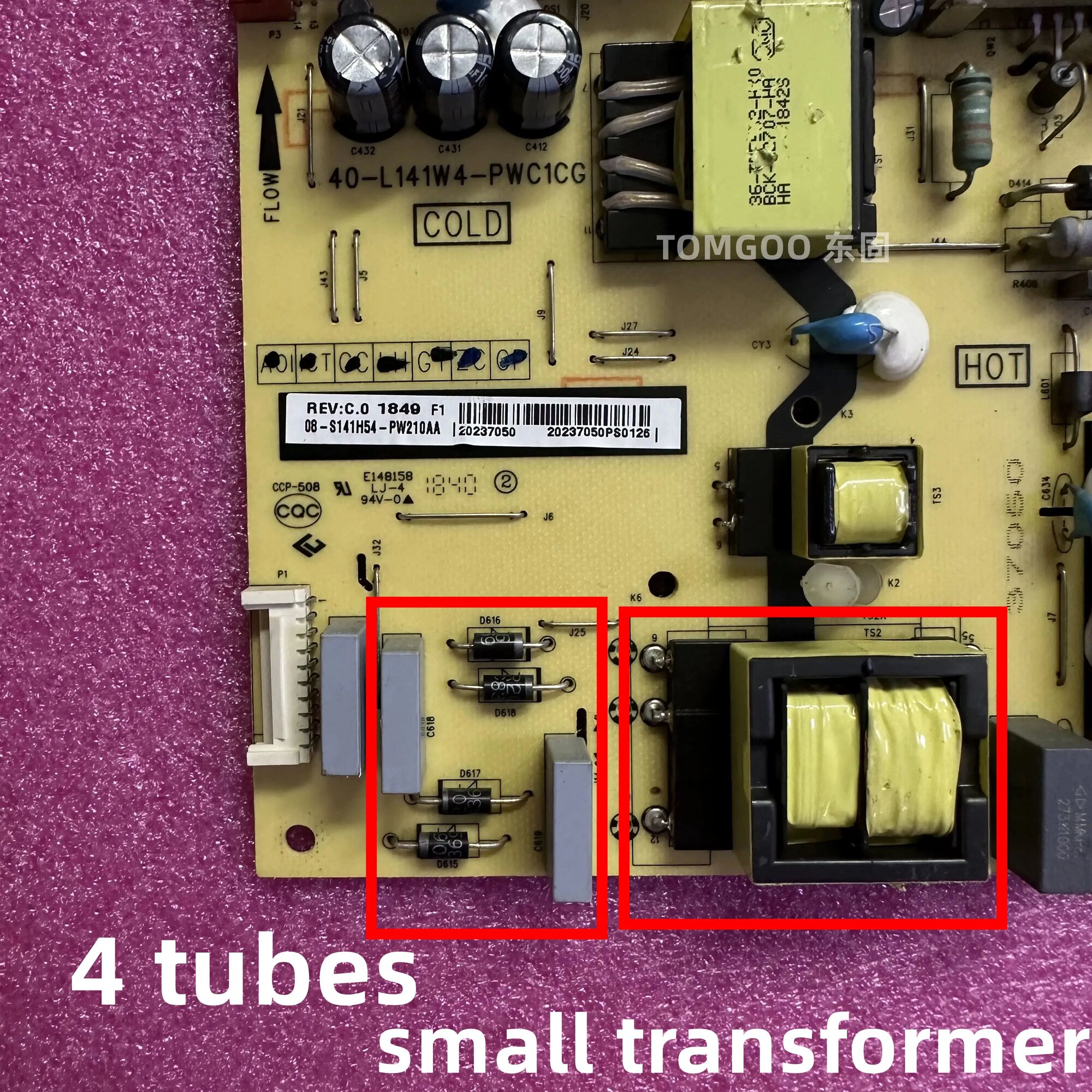 Контур для платы питания TCL 65F6 4 tubes S