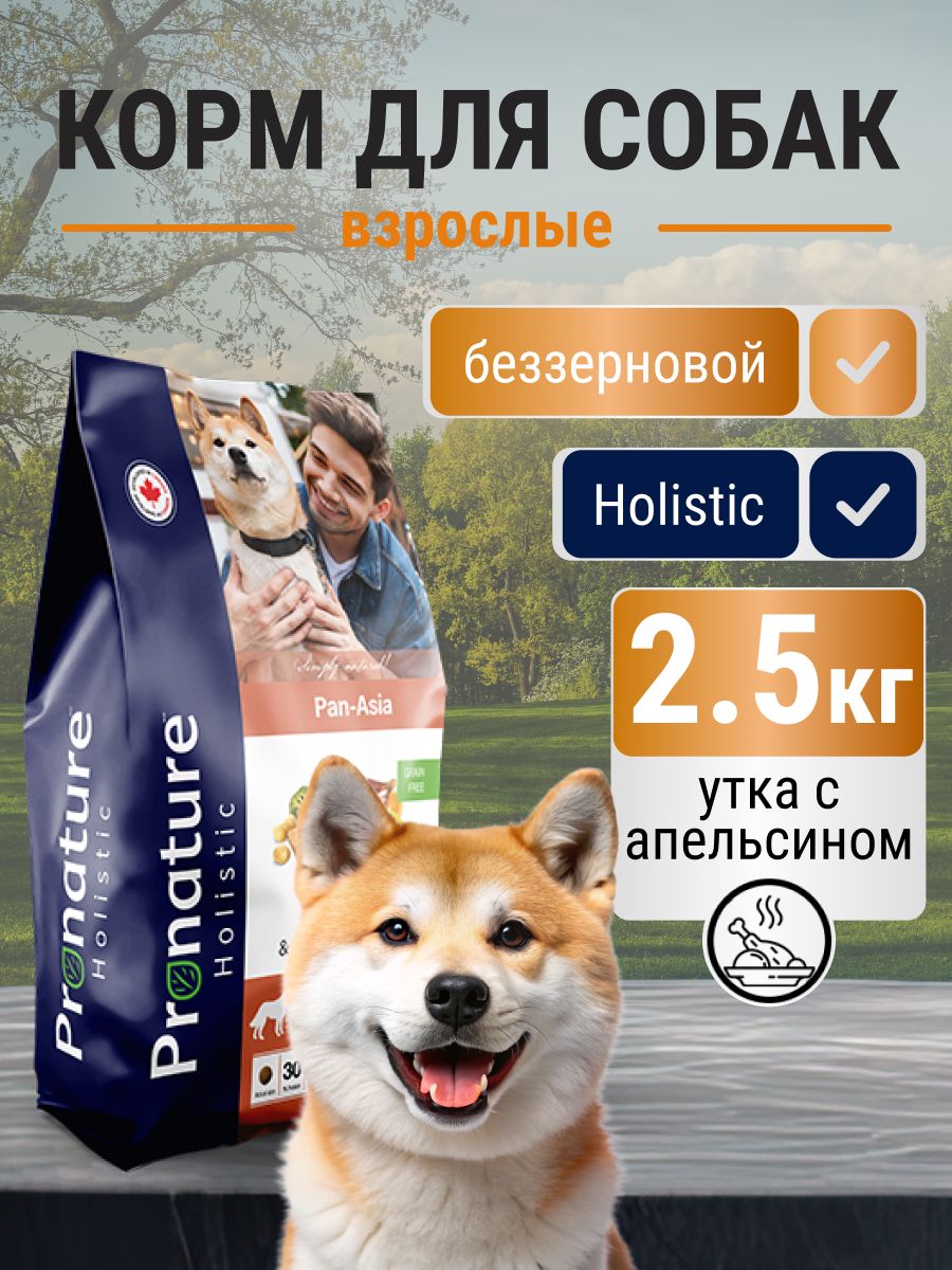 PRONATURE Holistic GF Pan-Asia беззерновой сухой корм для собак с уткой и апельсином