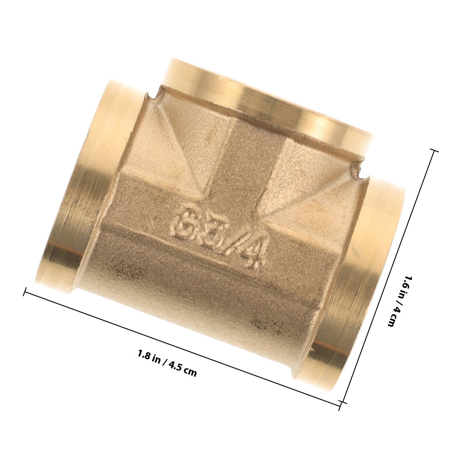 Copper Pipe Tee Connector For Industrial Use With Precision Processing 4.50X4.00X3.20Cm