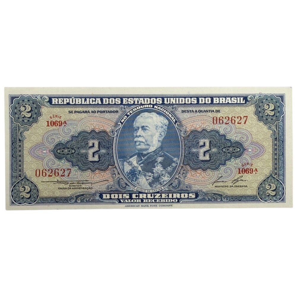 Бразилия 2 крузейро 1958 г. (Подпись Claudionor Lemos, Lucas Lopes) (Серия 1069A)