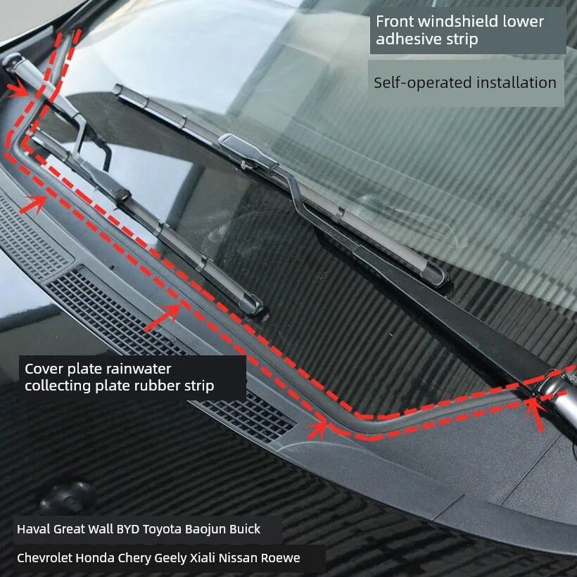 Уплотнитель автомобильный арт. Прокладка водосбора под ветровое стекло для Citroen C4 C-Quatre, резинка жабо